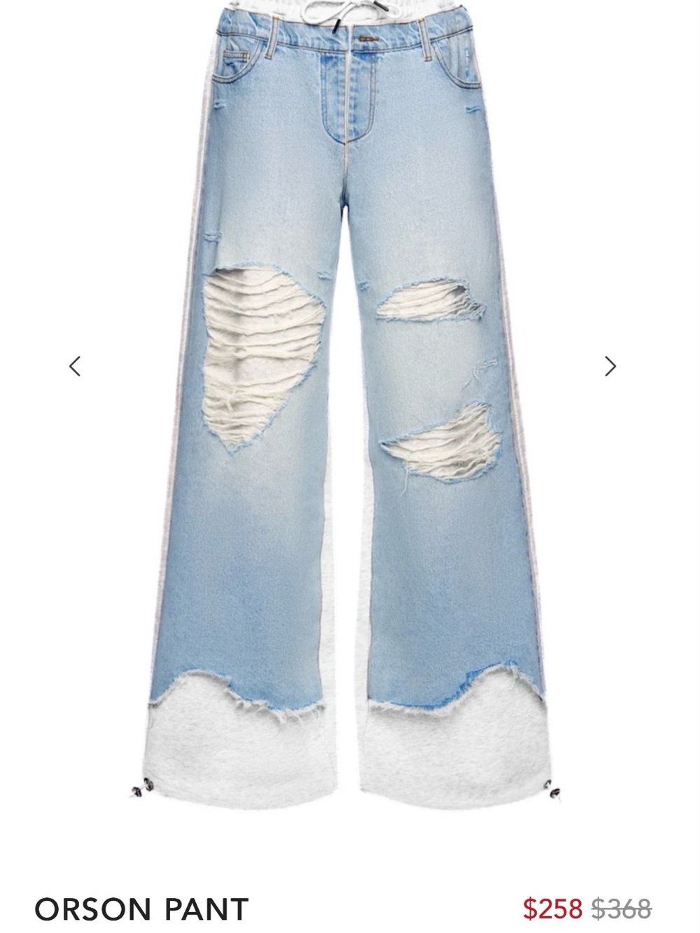 SER.O.YA Light Blue Distressed Wide-Leg Jeans
